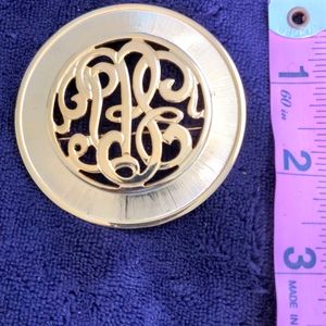 Faux Monogram Brooch